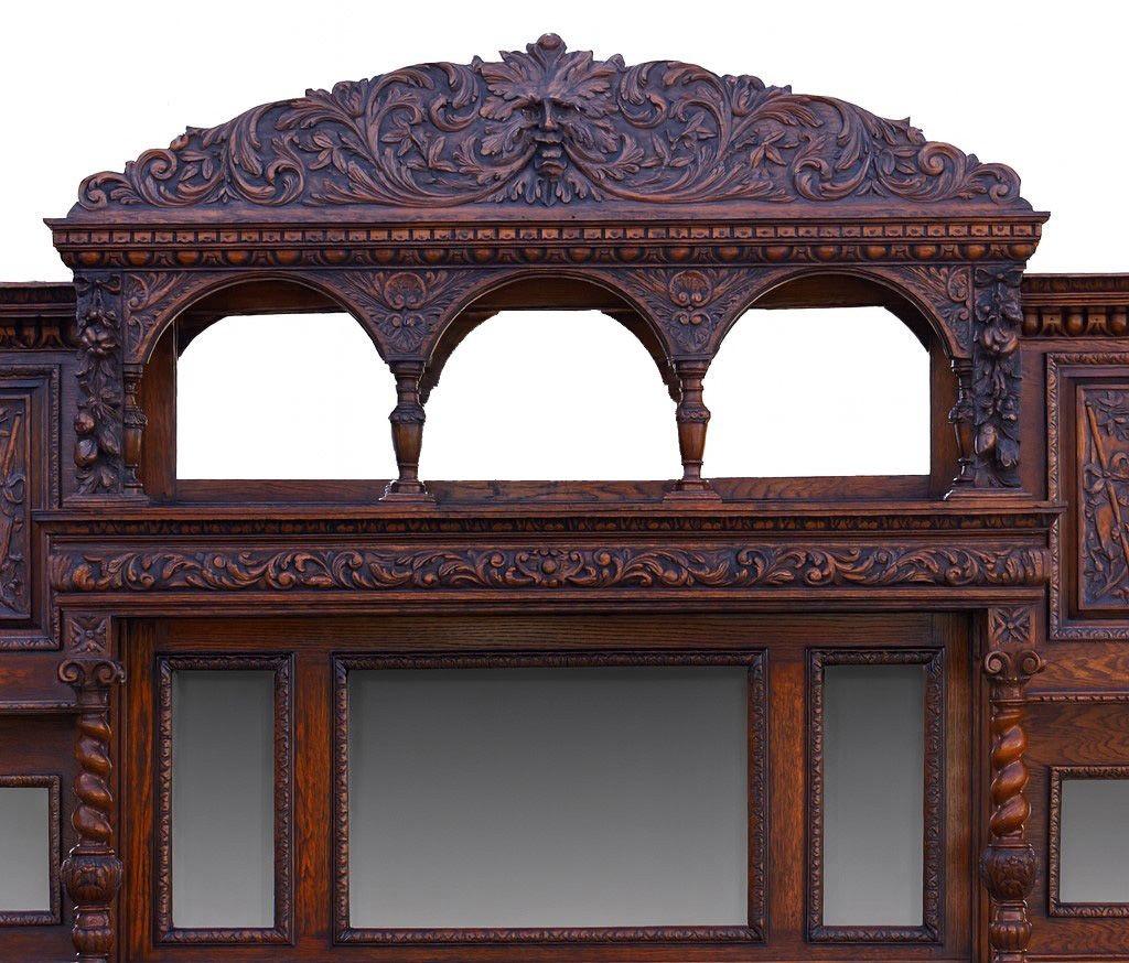 Viktorianische geschnitzte Oak Front und Back Bar im Angebot 1