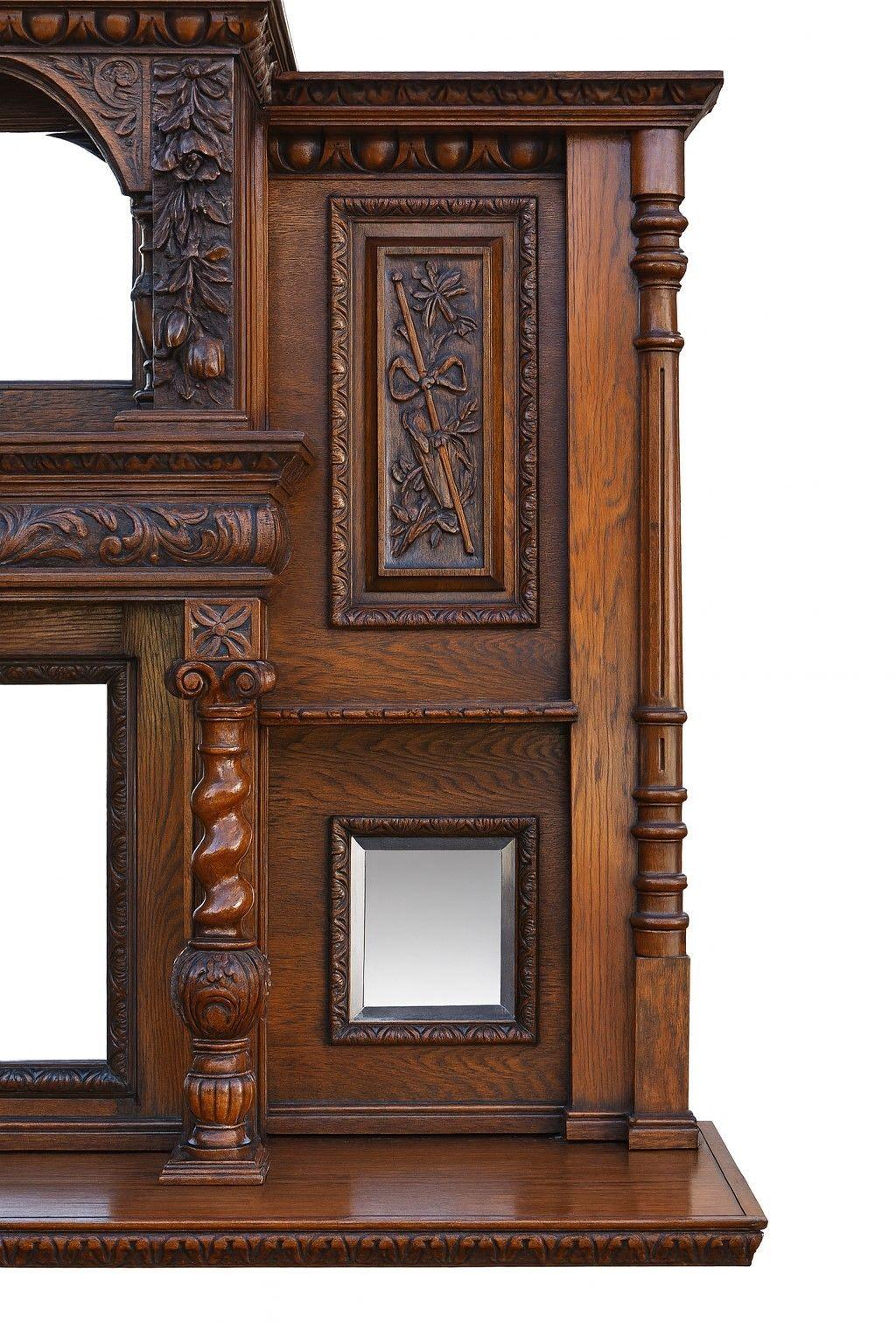 Viktorianische geschnitzte Oak Front und Back Bar im Angebot 3