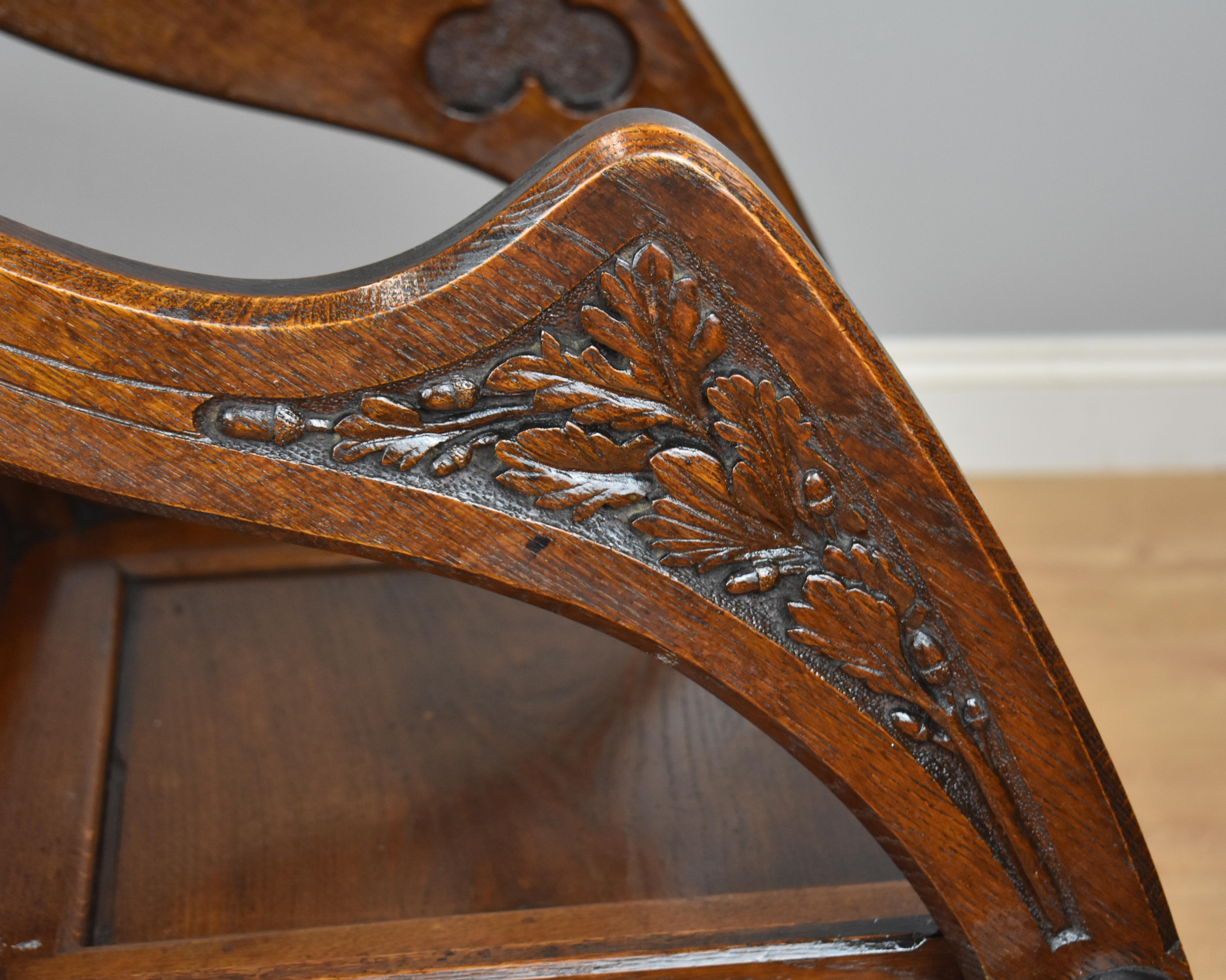 Victorian Carved Oak Glastonbury Armchair 5