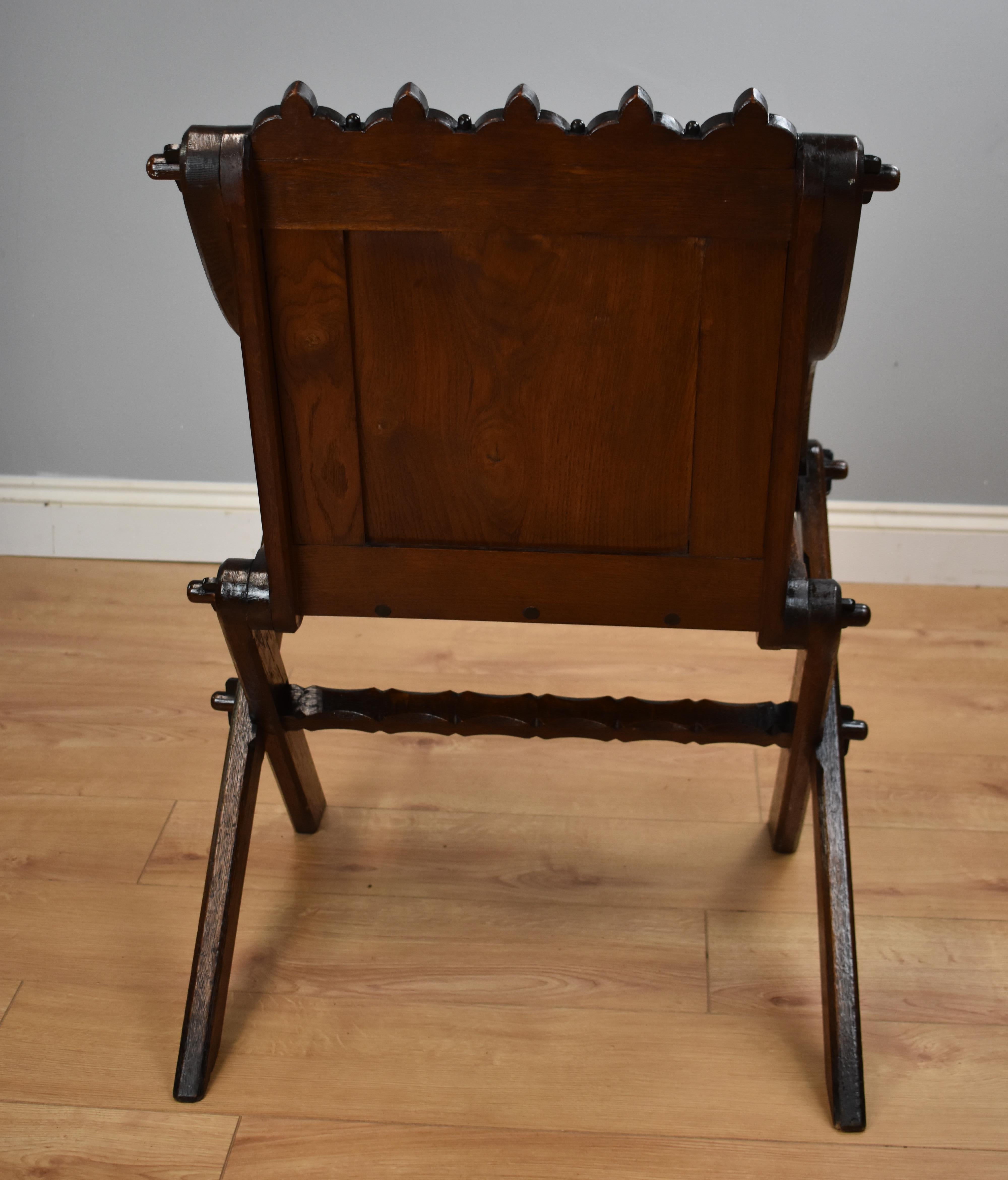 19th Century Victorian Carved Oak Glastonbury Armchair