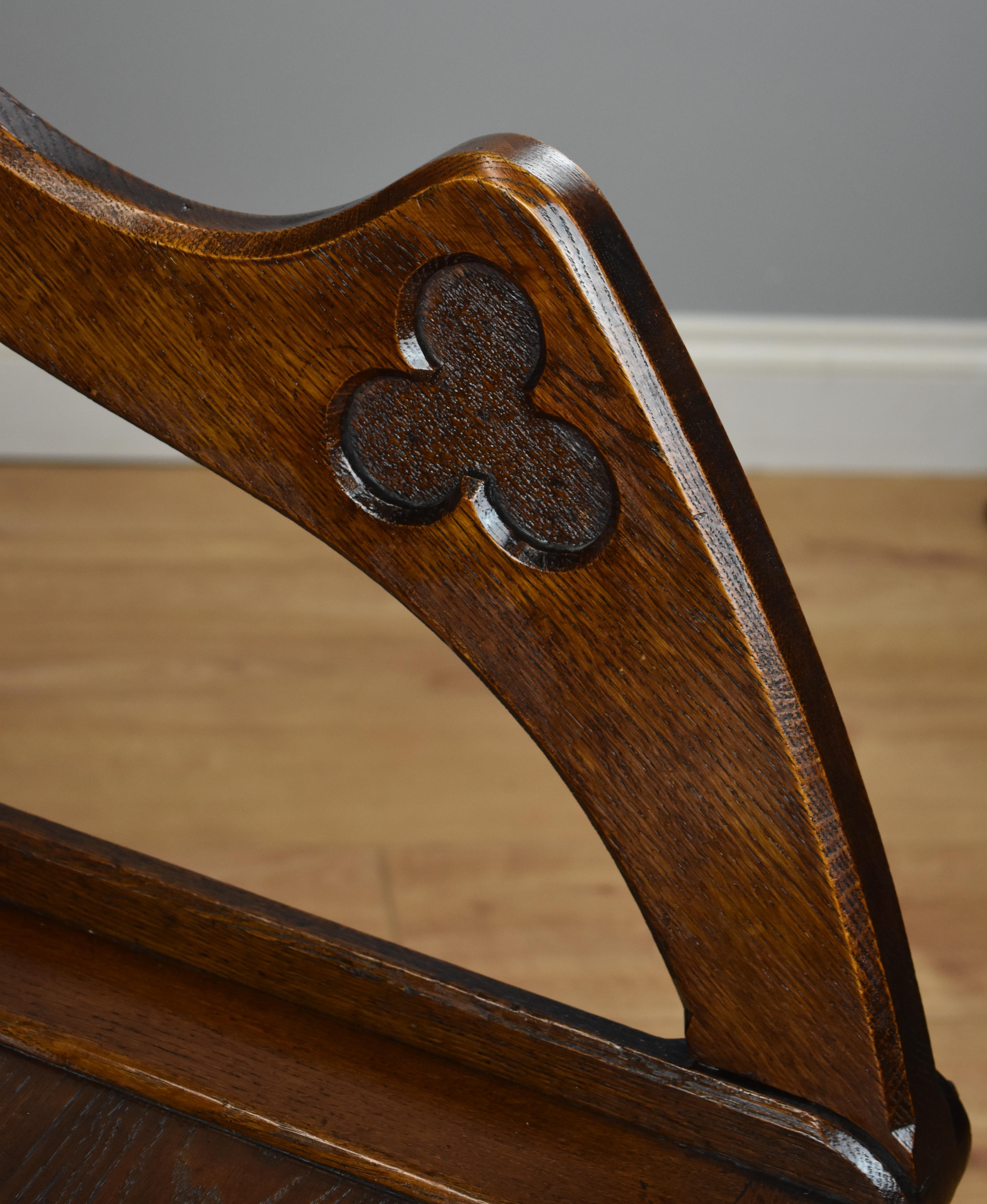 Victorian Carved Oak Glastonbury Armchair 4