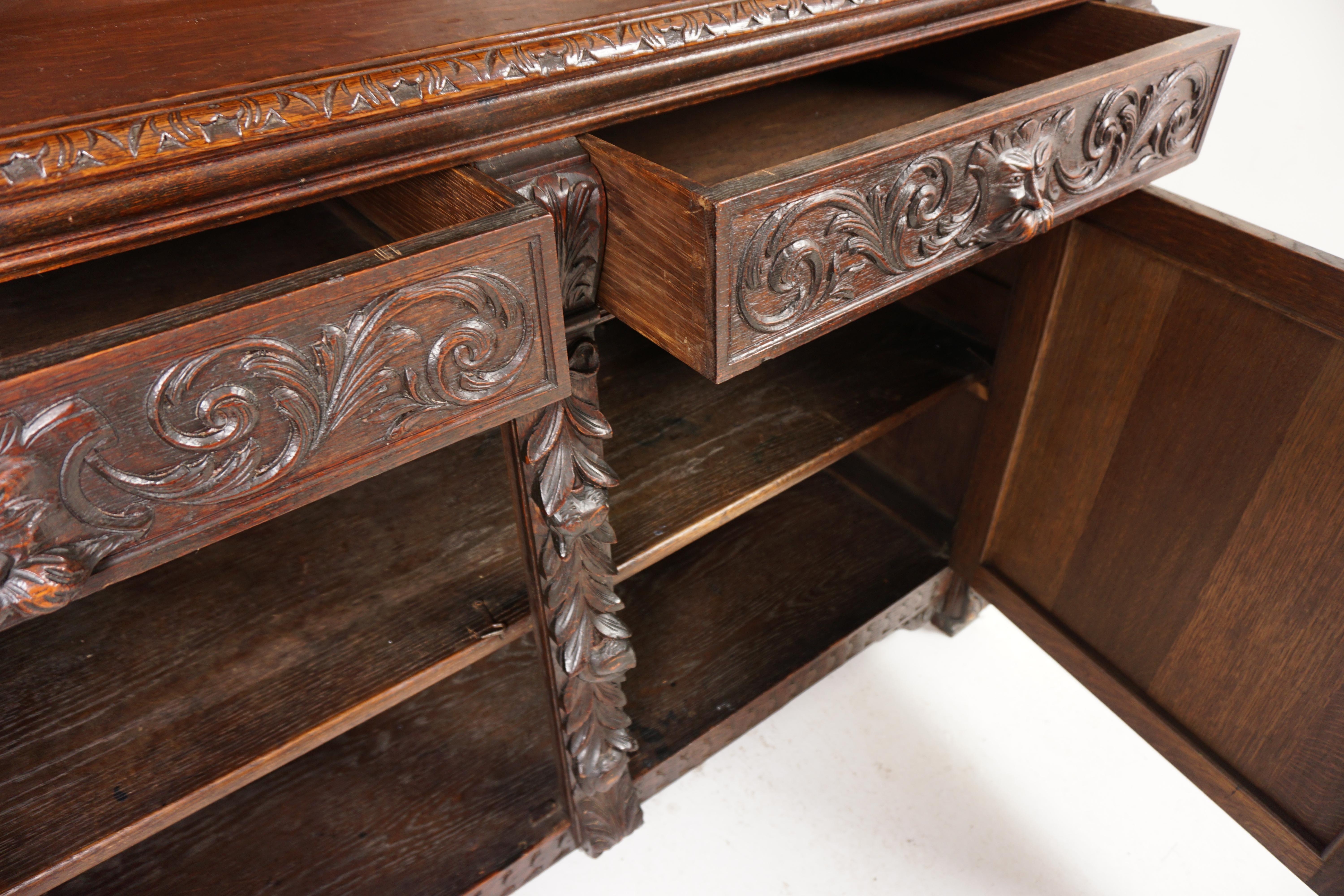 Scottish Victorian Carved Oak 