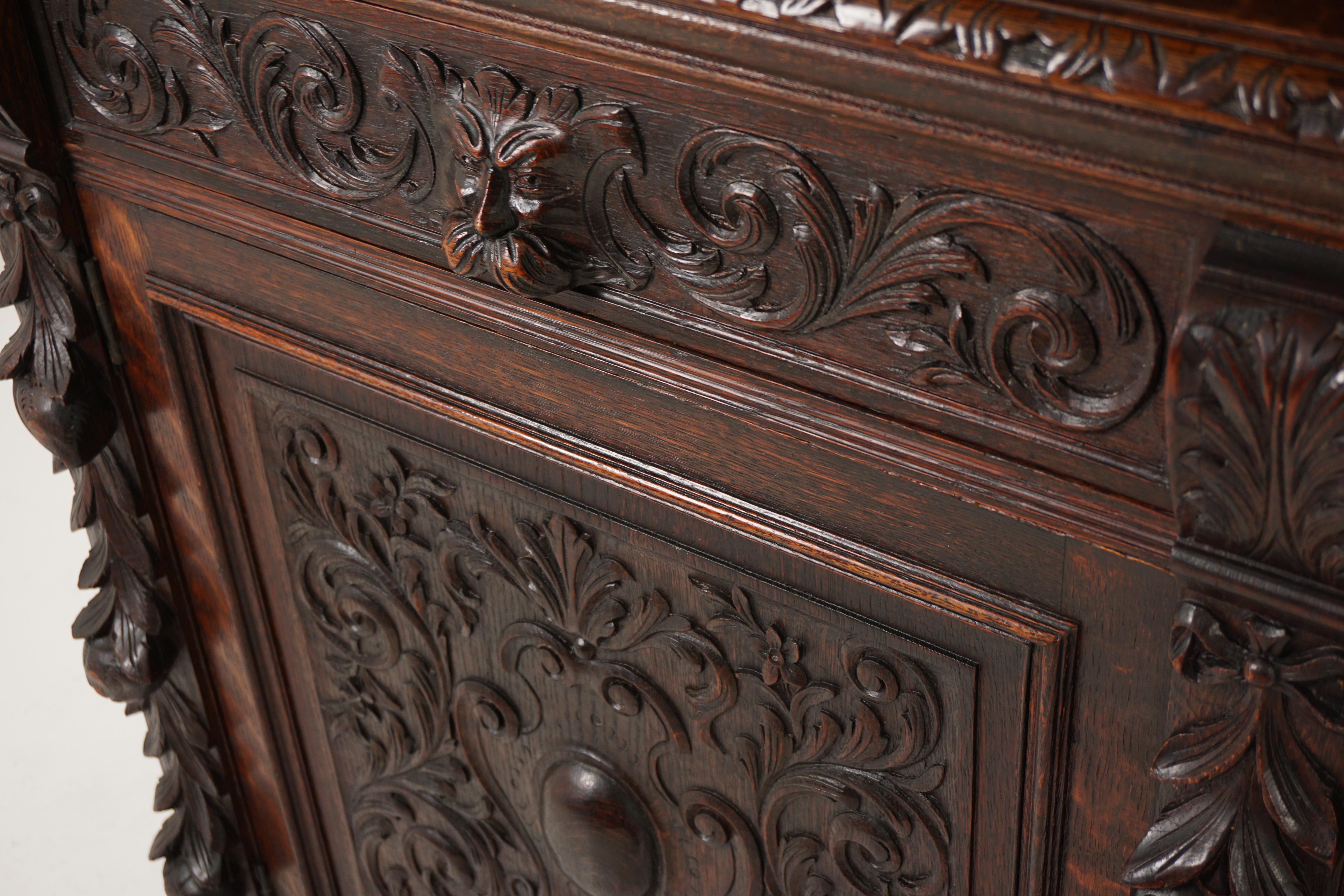 Hand-Crafted Victorian Carved Oak 