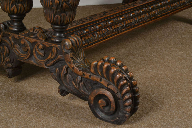 Victorian Carved Oak Library or Centre Table 3