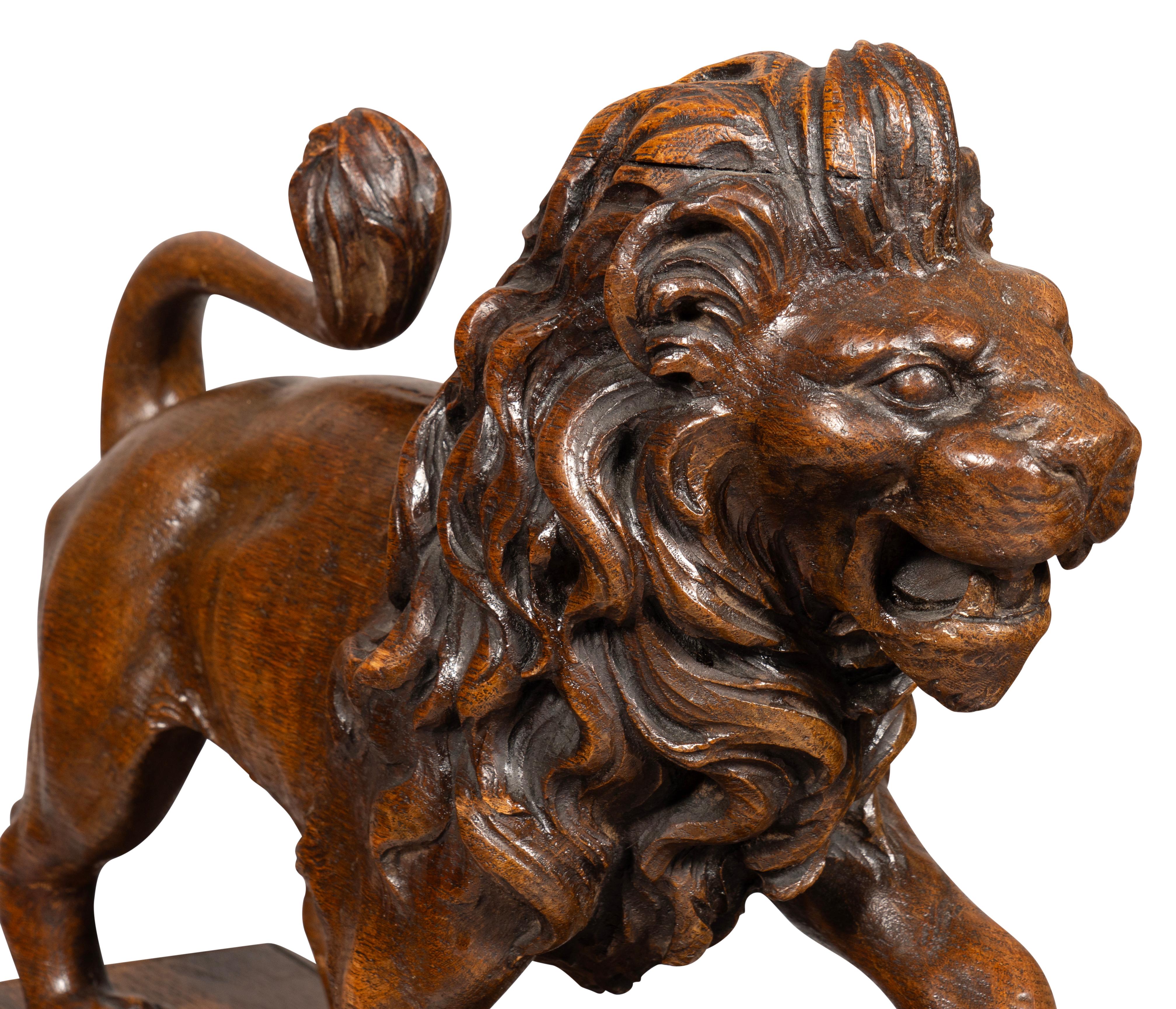 Victorian Carved Oak Lion For Sale 8