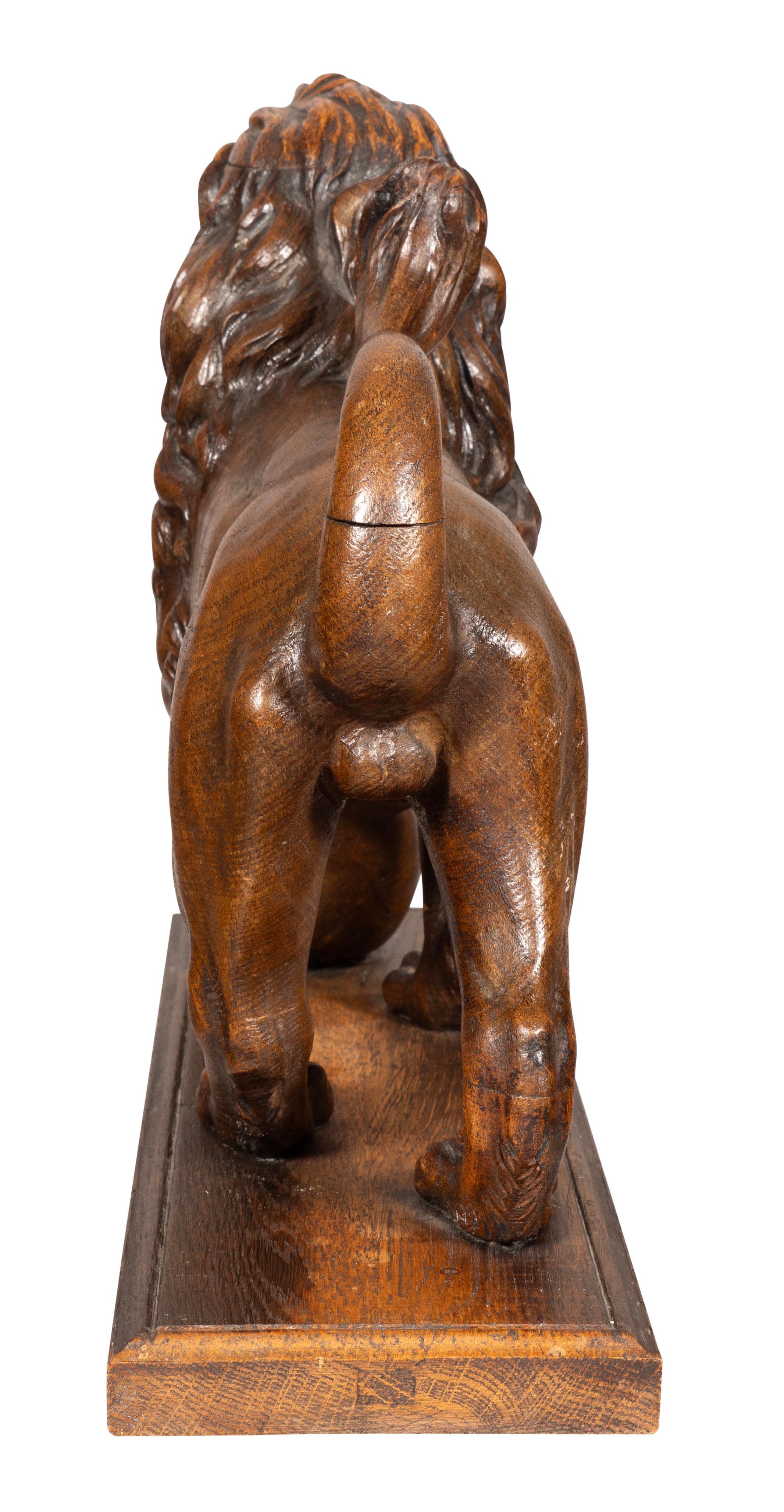 Victorian Carved Oak Lion For Sale 1