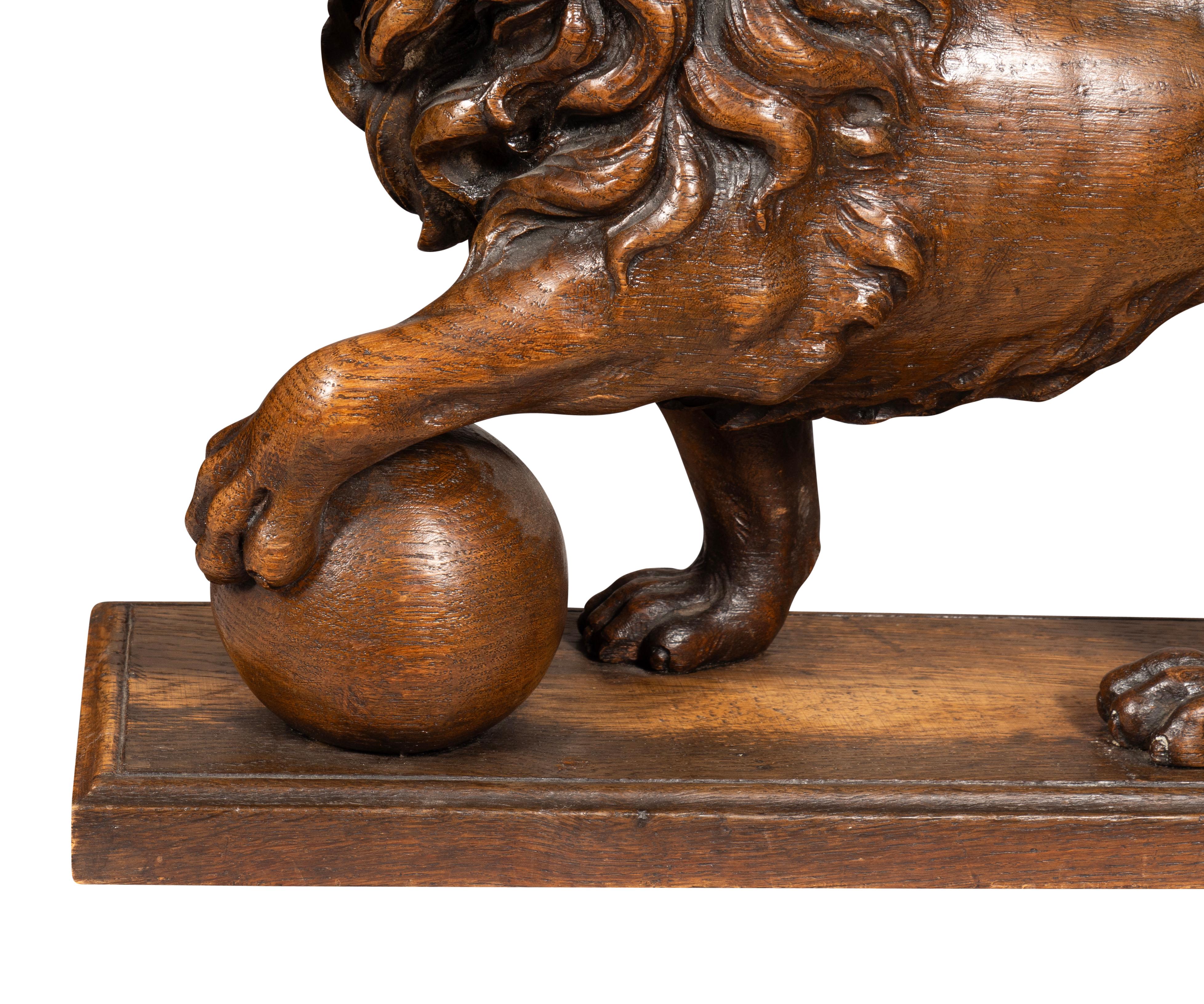 Victorian Carved Oak Lion For Sale 4