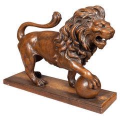 Lion victorien en Oak Oak sculpté