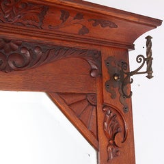 Victorian Carved Oak Seated Hallstand