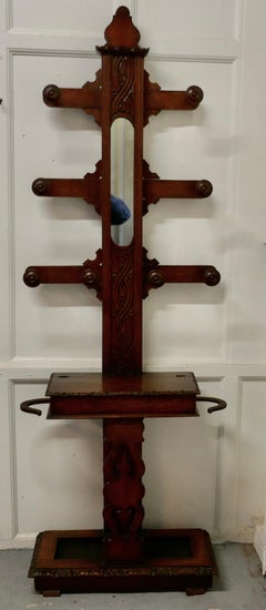 Victorian Carved Oak Tree Hall Stand