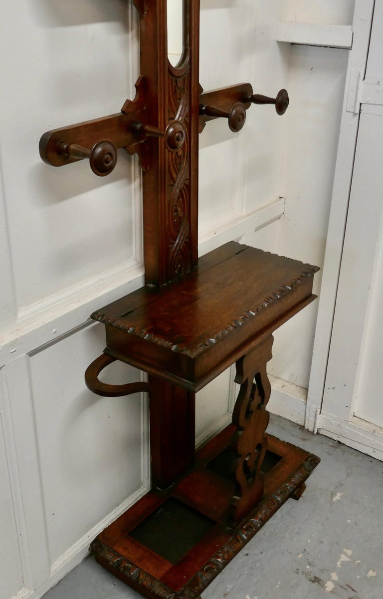 Victorian Carved Oak Tree Hall Stand at 1stDibs