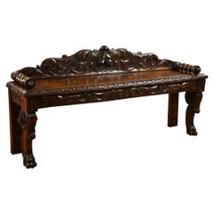 Victorian Carved Oak Window Seat