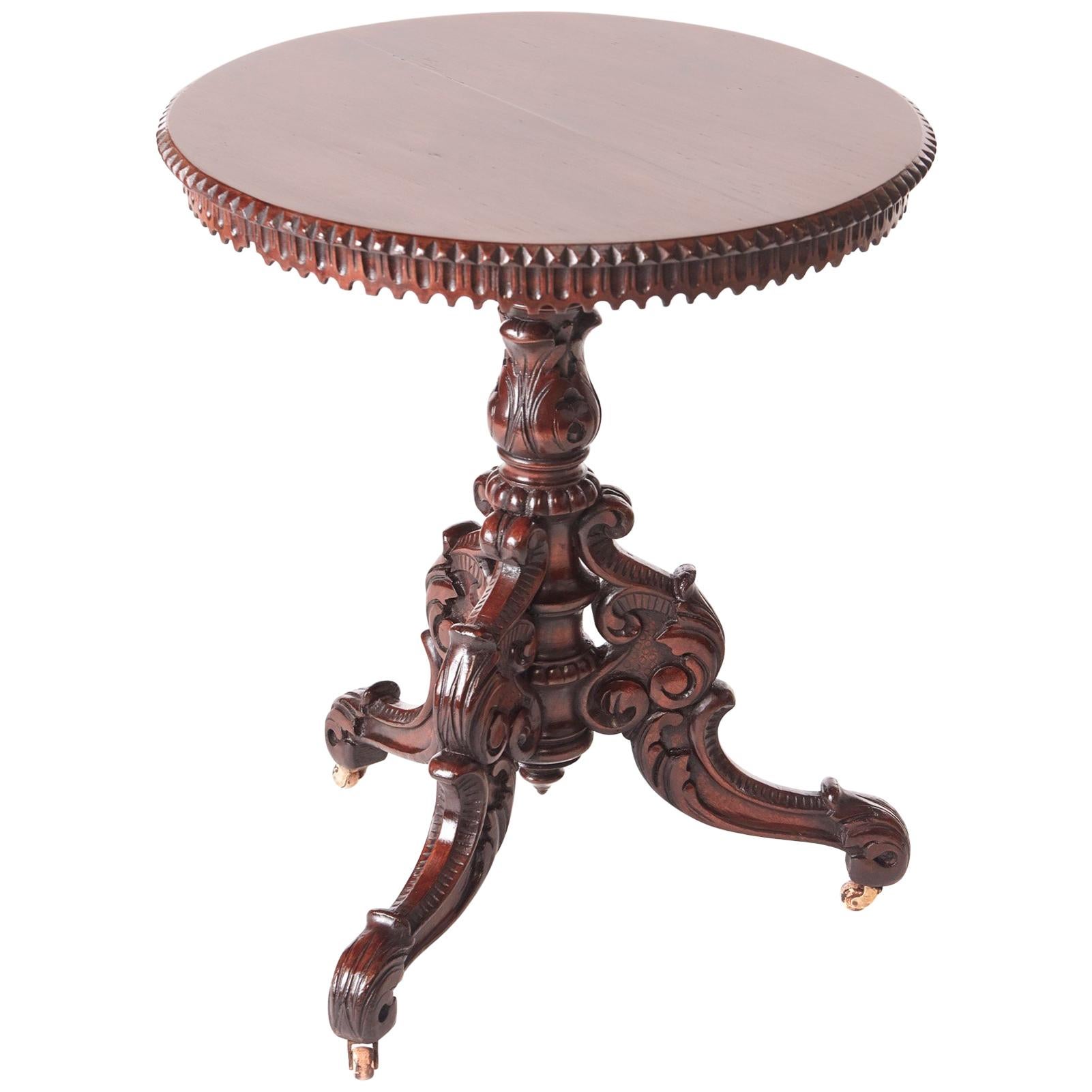 Victorian Carved Rosewood Lamp Table
