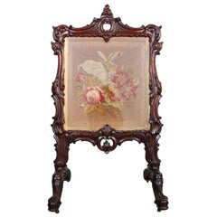 Victorian Carved Rosewood Summer Screen