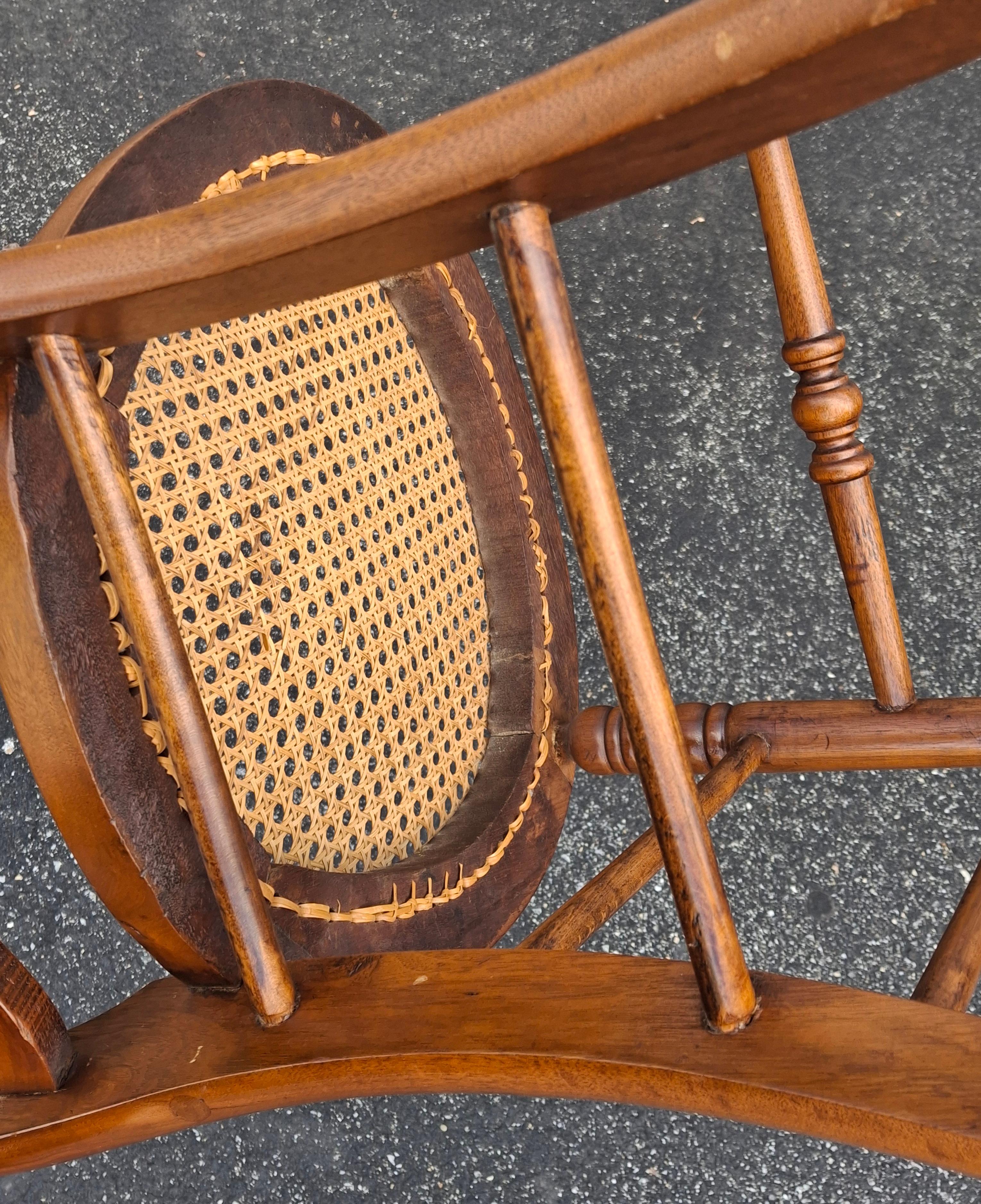 Victorian Carved Walnut and Cane Seat Side Chair For Sale 3