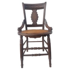 Victorian Carved Walnut and Cane Seat Side Chair