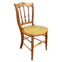 Victorian Carved Walnut and Cane Seat Side Chair