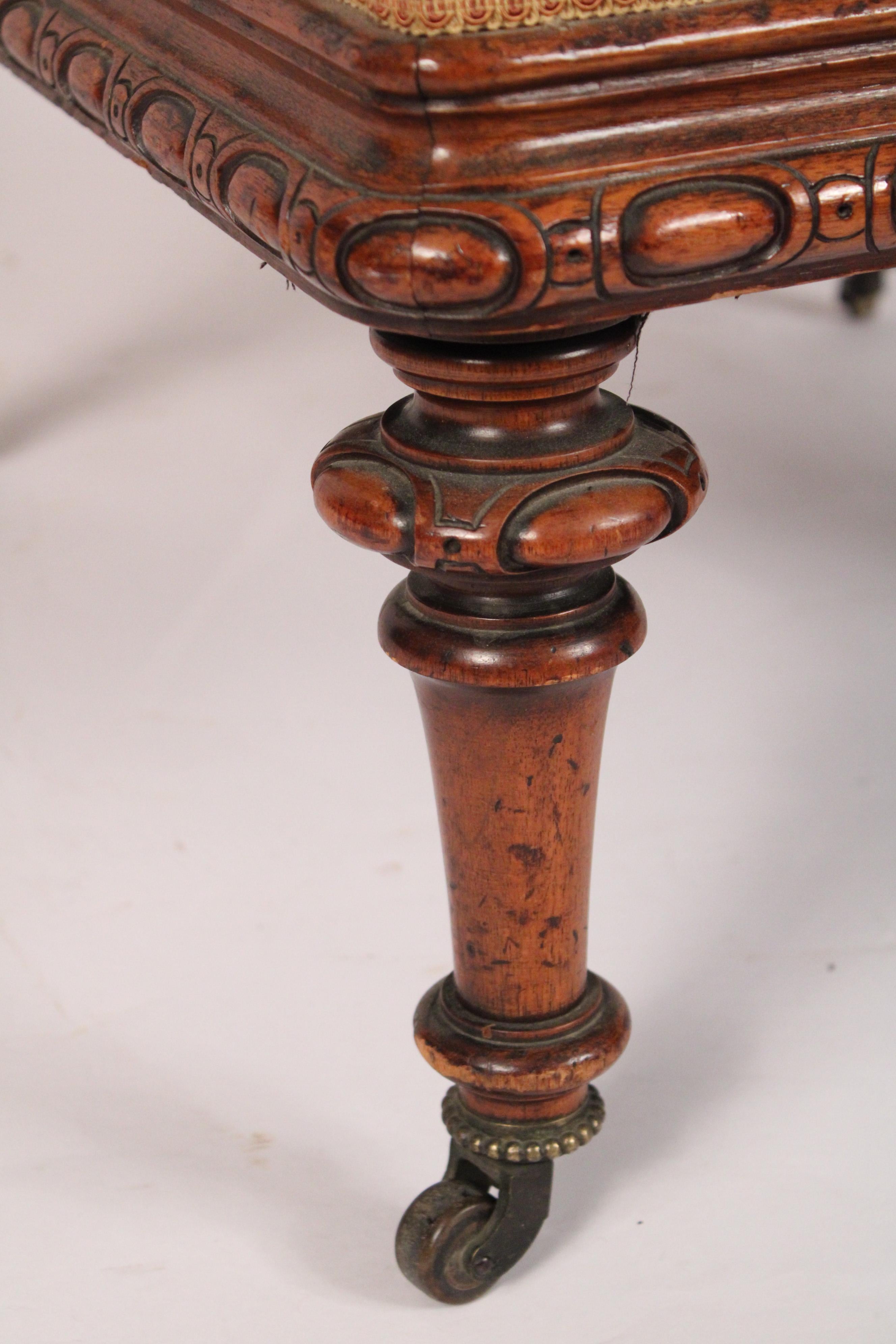 Victorian Carved Walnut Armchair 4