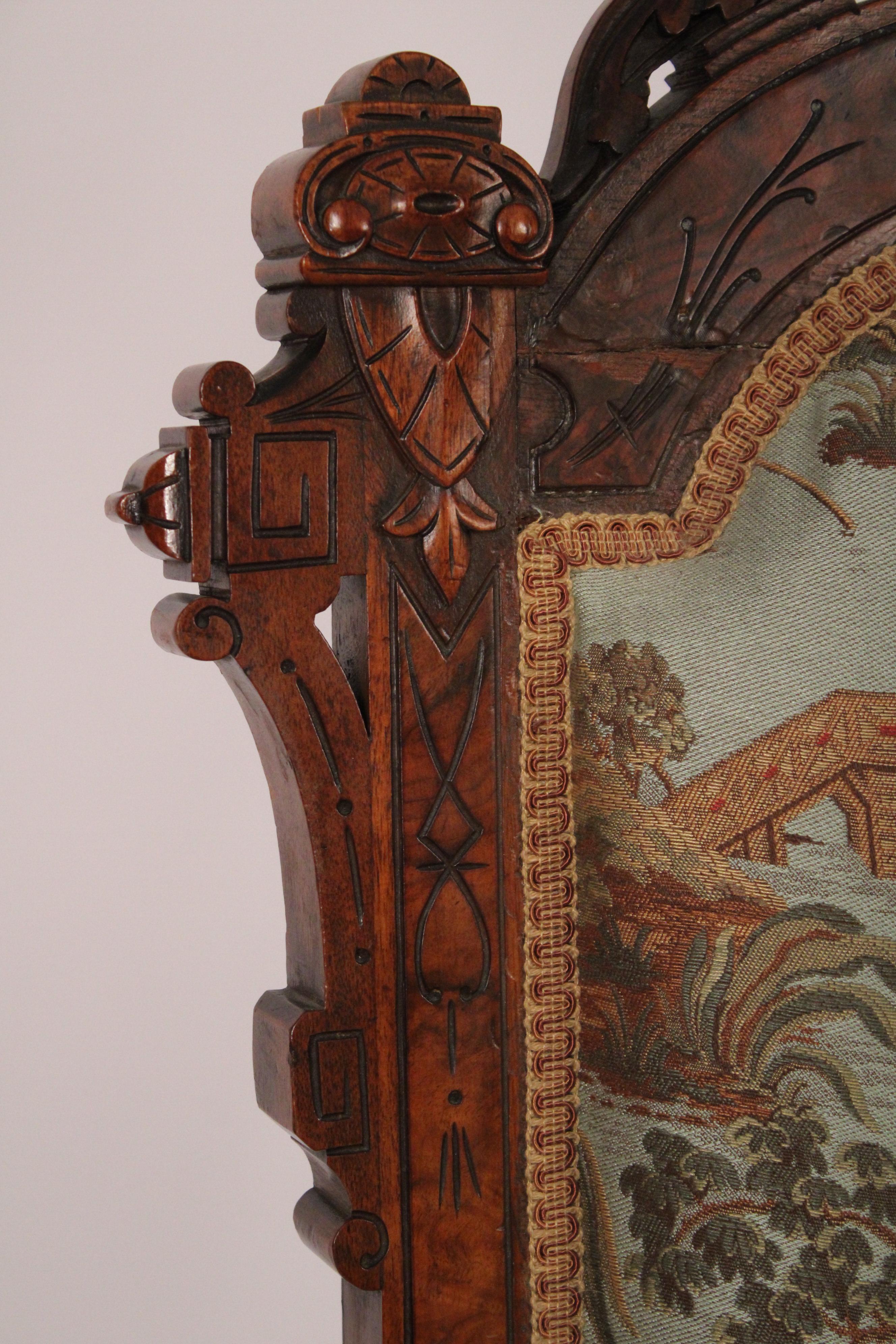 Victorian Carved Walnut Armchair 1
