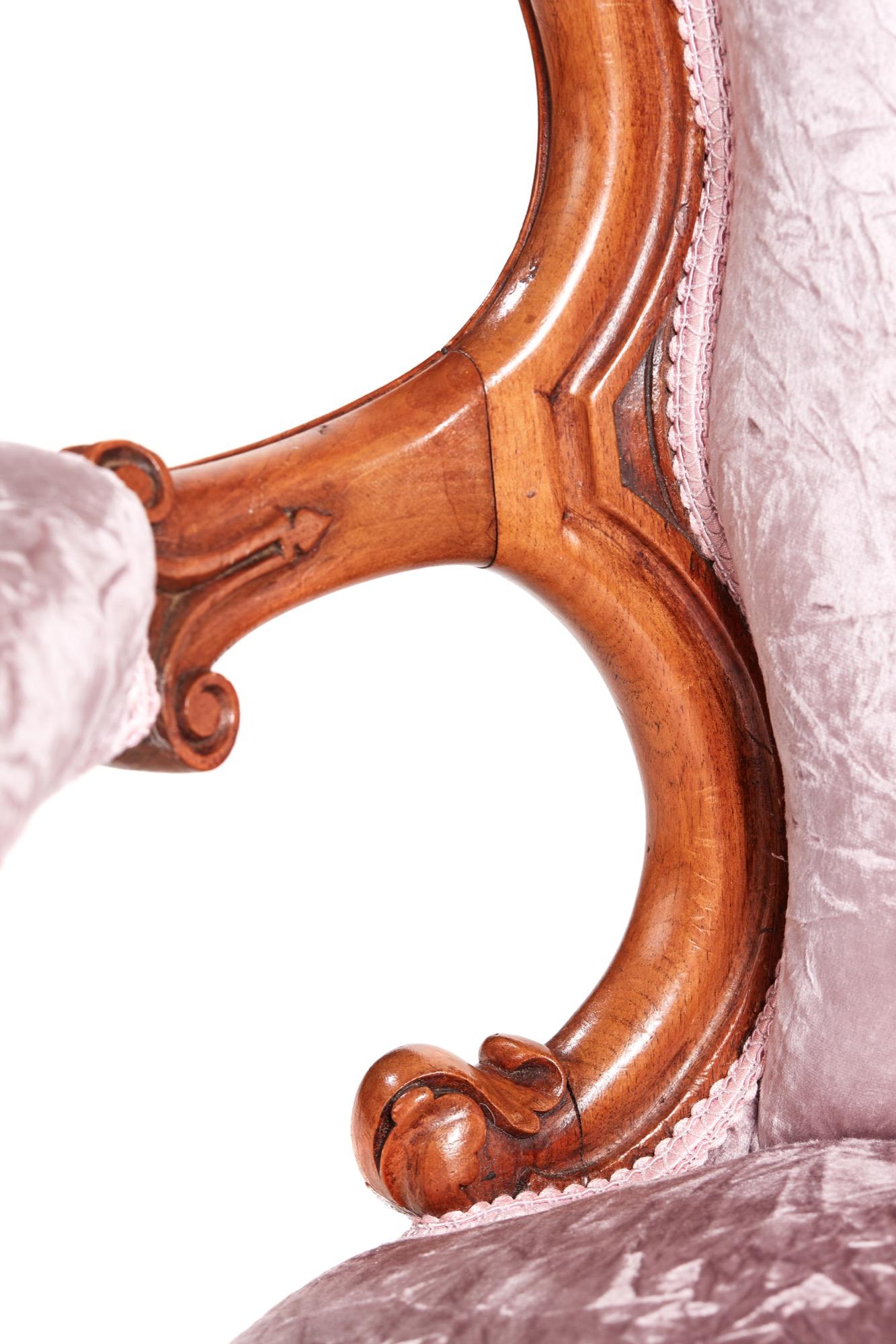 Victorian Carved Walnut Armchair 3