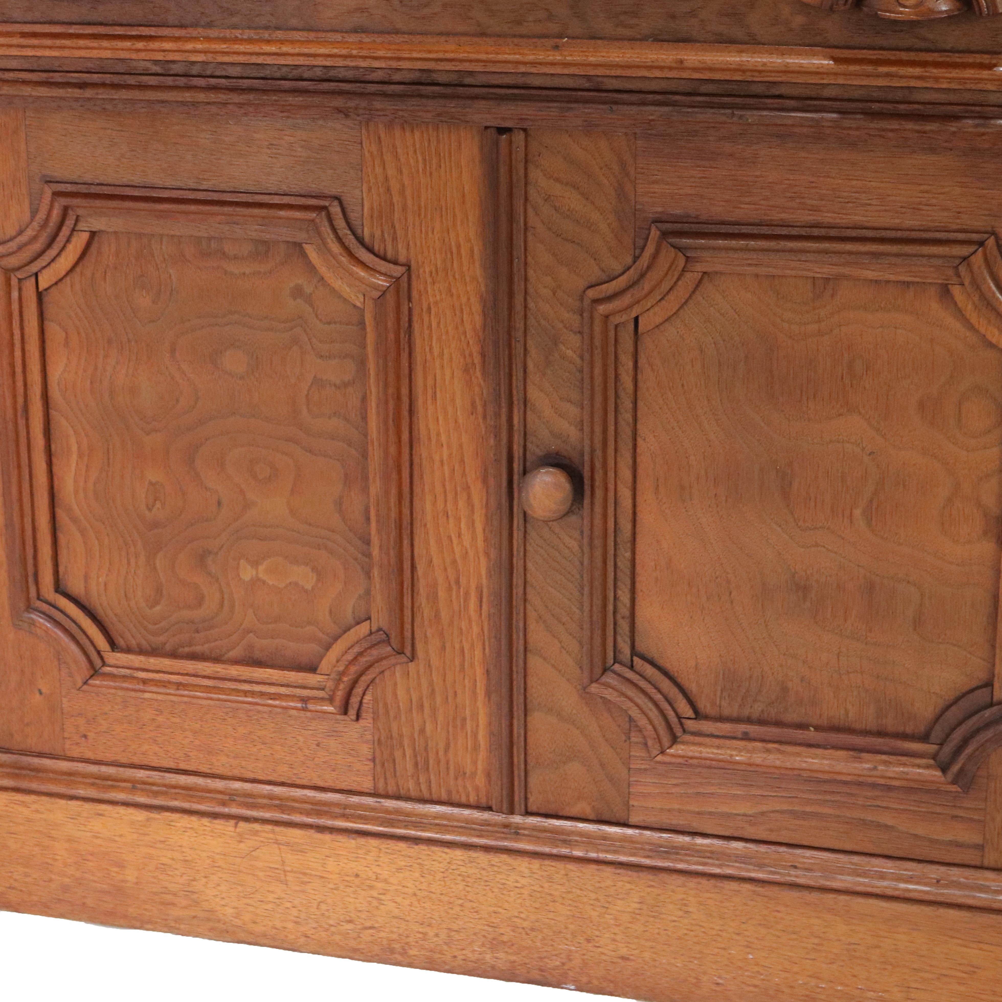 Victorian Carved Walnut & Burl Marble Top Commode C1890 For Sale 6