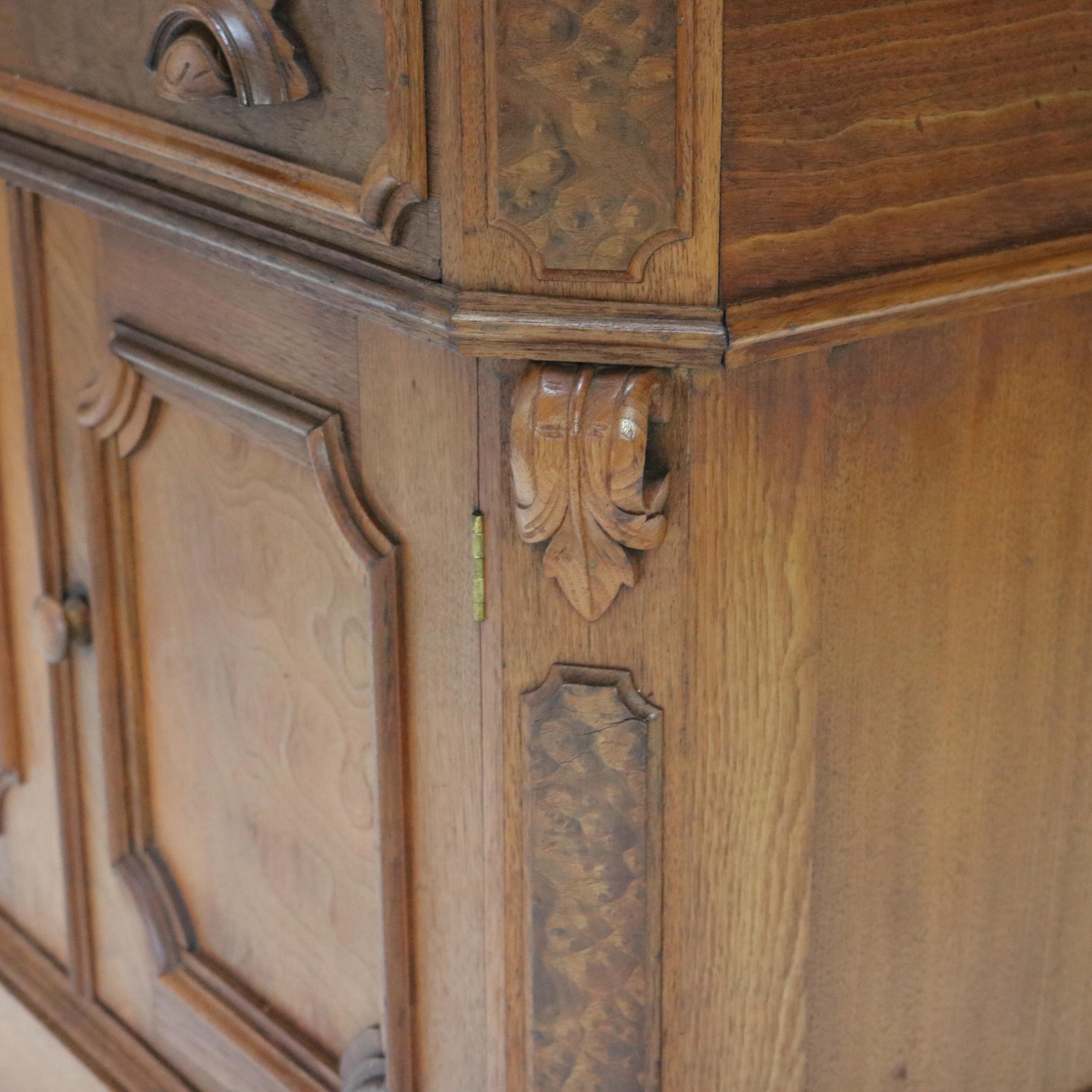 Victorian Carved Walnut & Burl Marble Top Commode C1890 For Sale 10