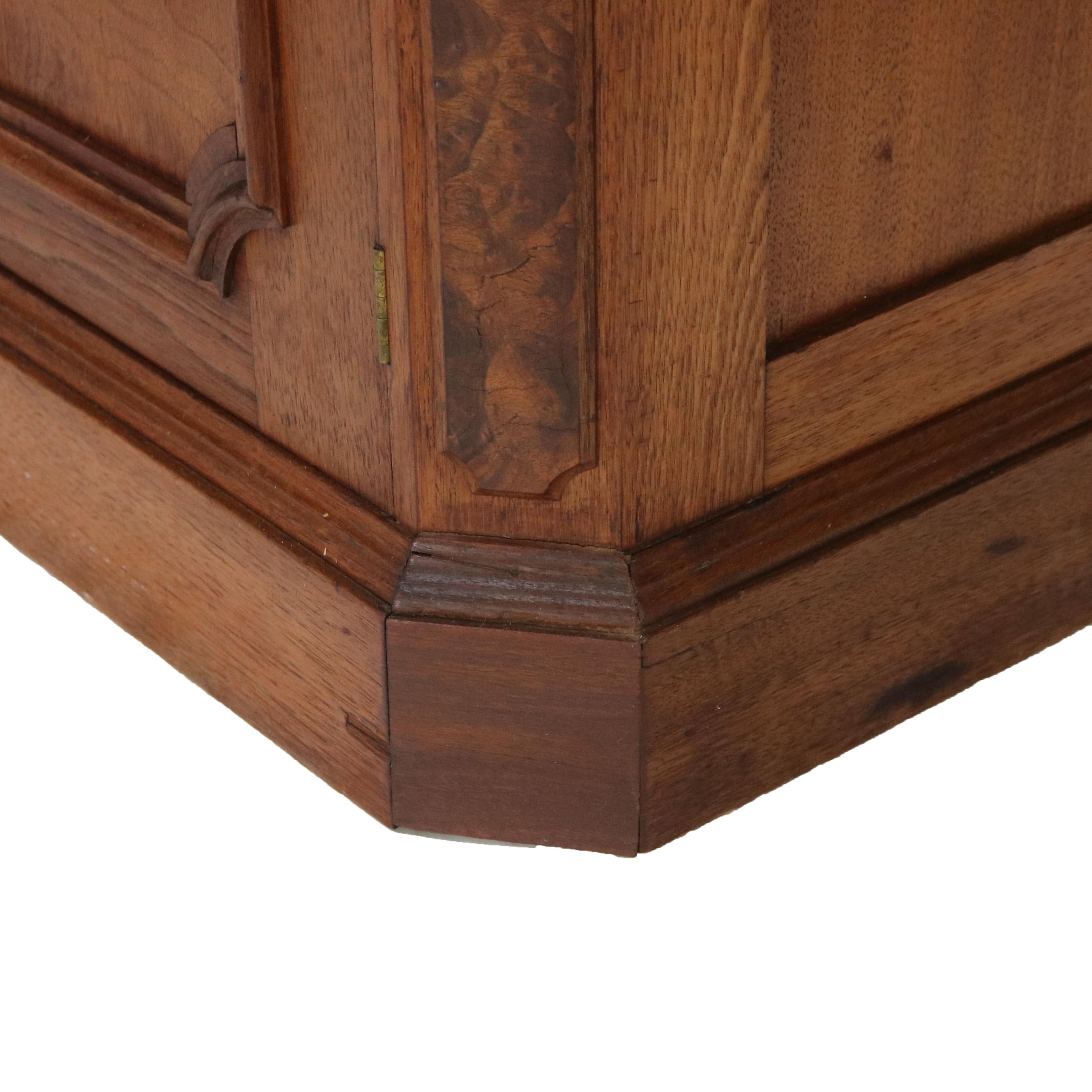 Victorian Carved Walnut & Burl Marble Top Commode C1890 For Sale 11