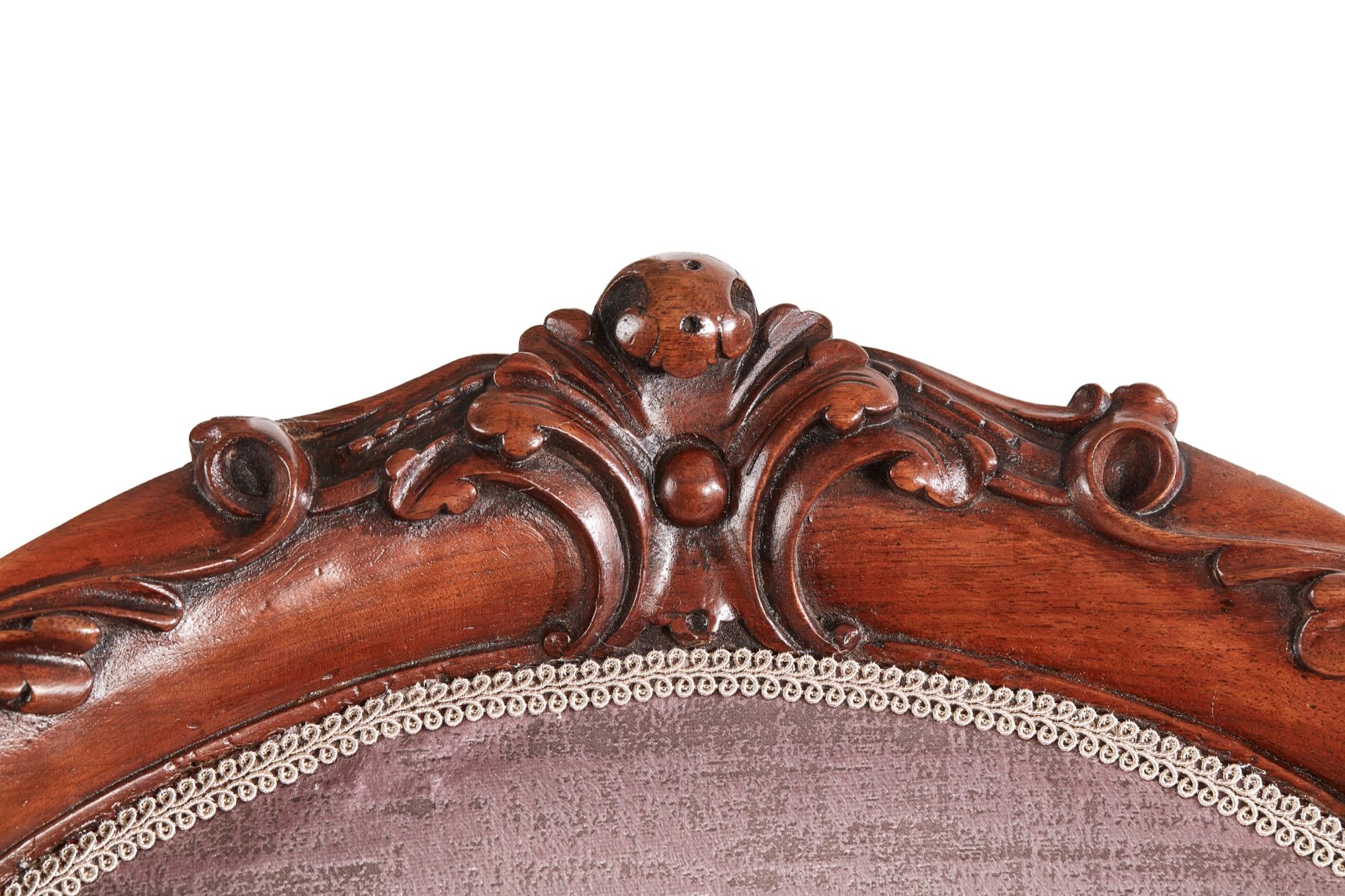 Antique Victorian Carved Walnut Ladies Chair 3