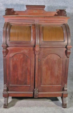 Victorian Carved Walnut Standard Grade Signed Wooton Secretary Desk