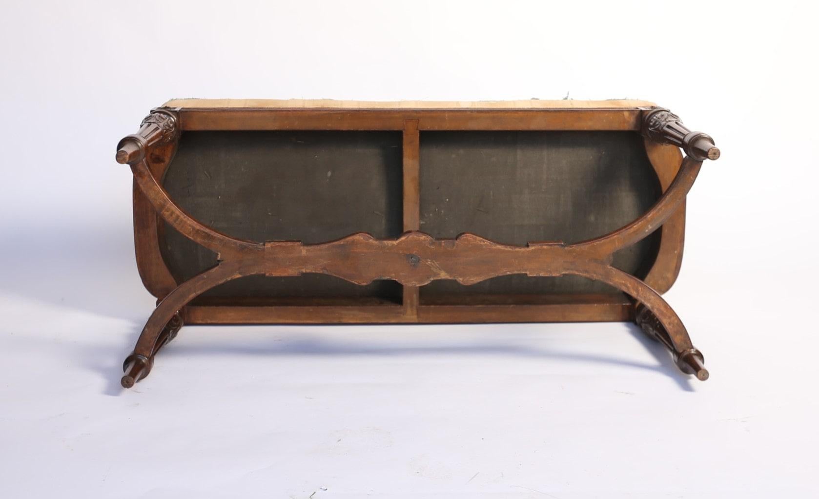 Victorian Carved Walnut stool / Window seat For Sale 4