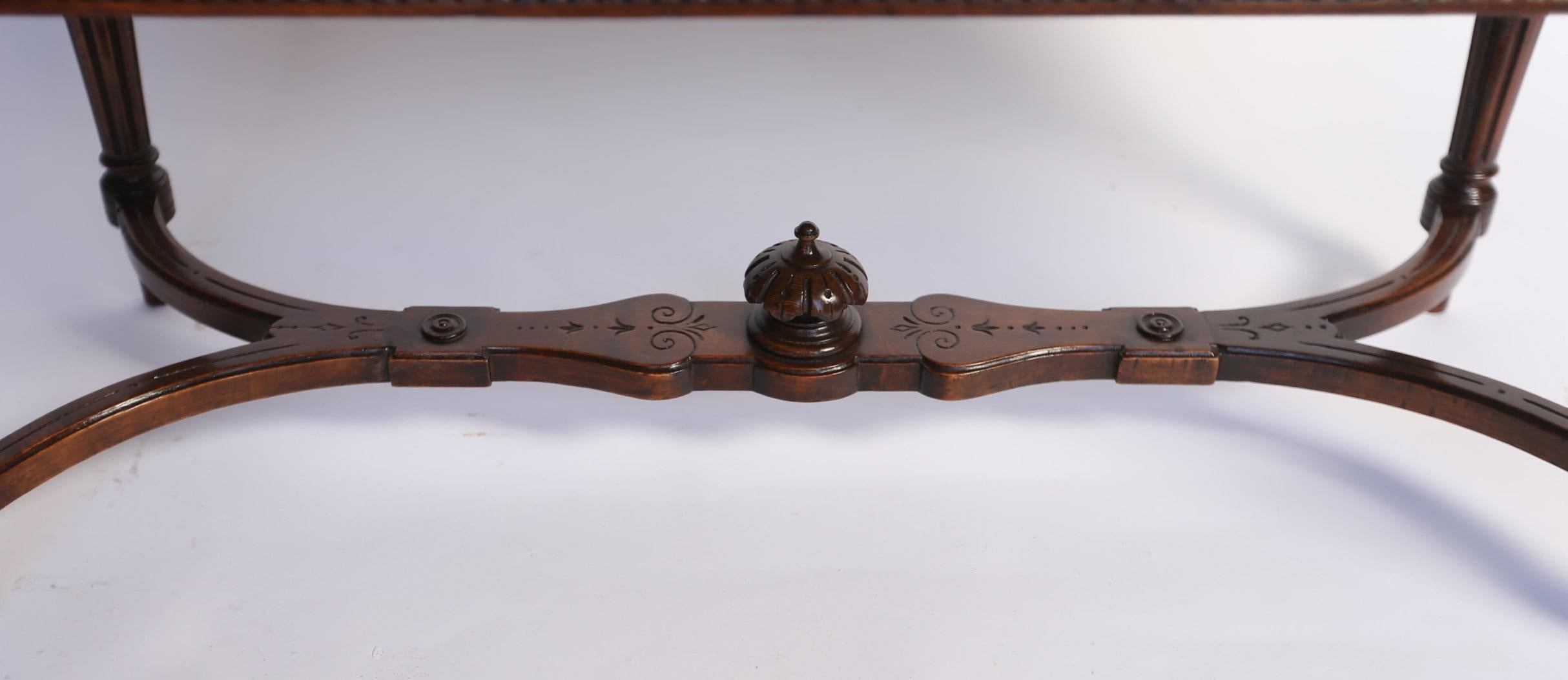 Victorian Carved Walnut stool / Window seat For Sale 5