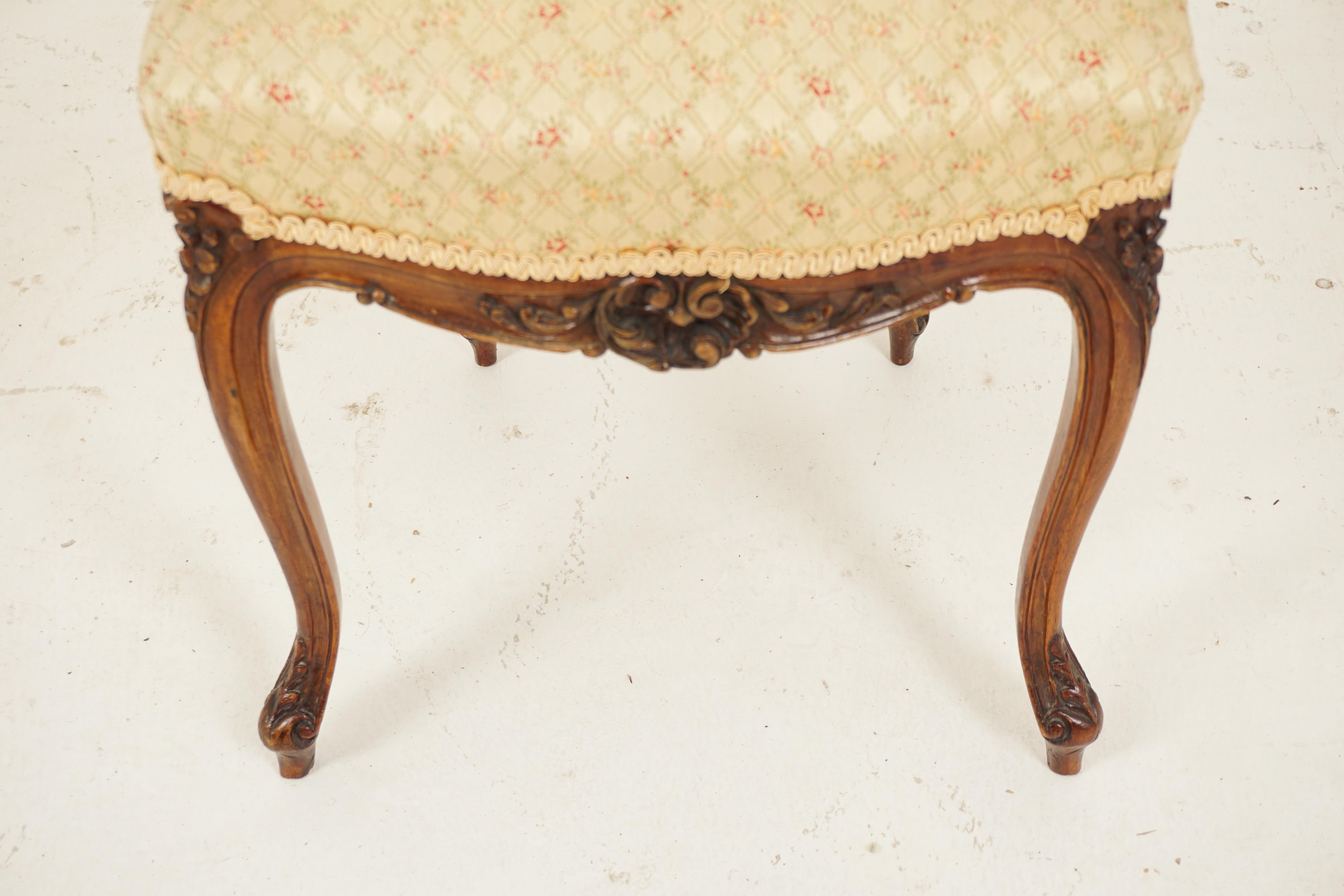 Victorian Carved Walnut Upholstered Needlepoint Chair, Scotland 1870, H693 2