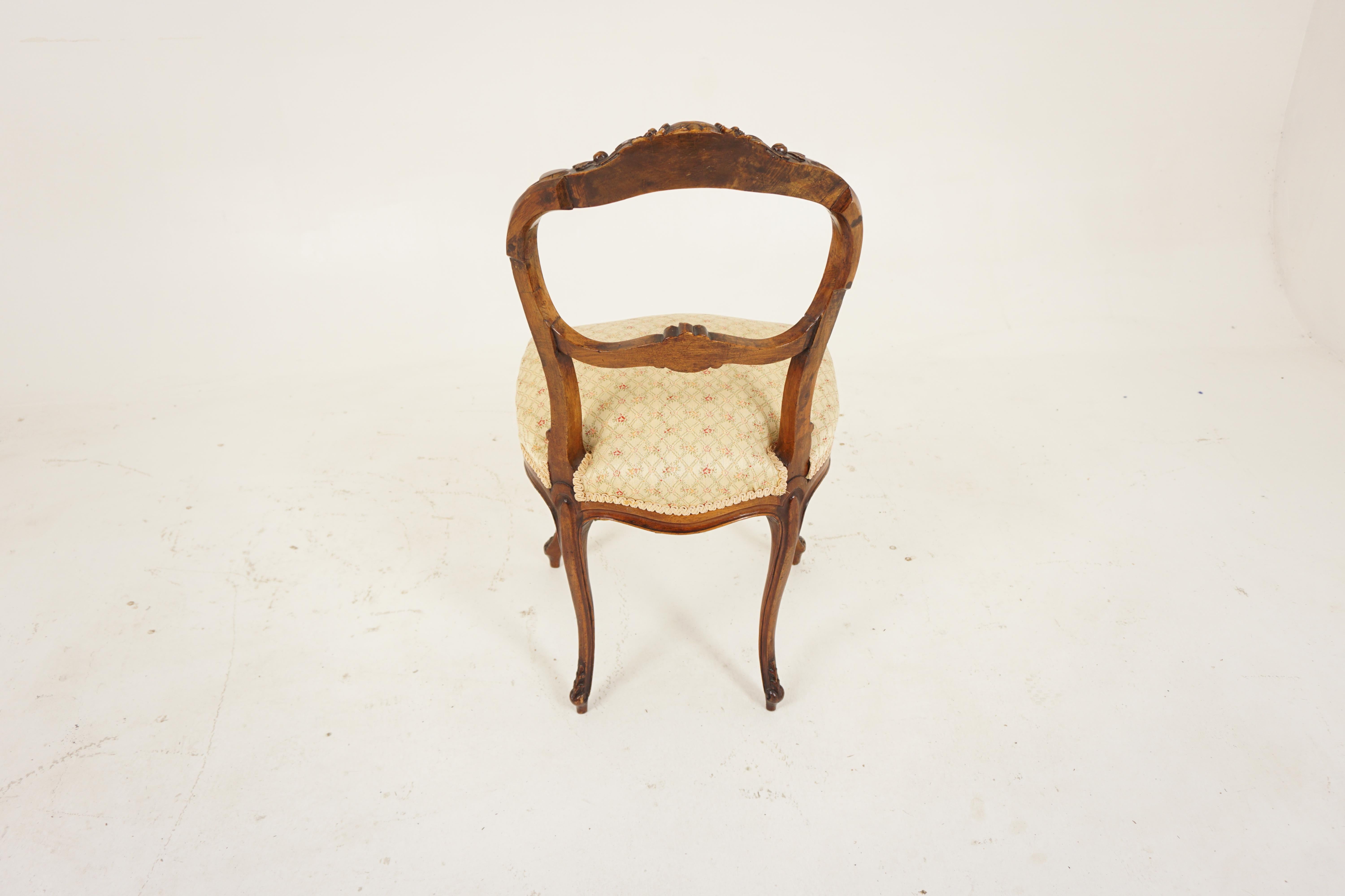 Victorian Carved Walnut Upholstered Needlepoint Chair, Scotland 1870, H693 3