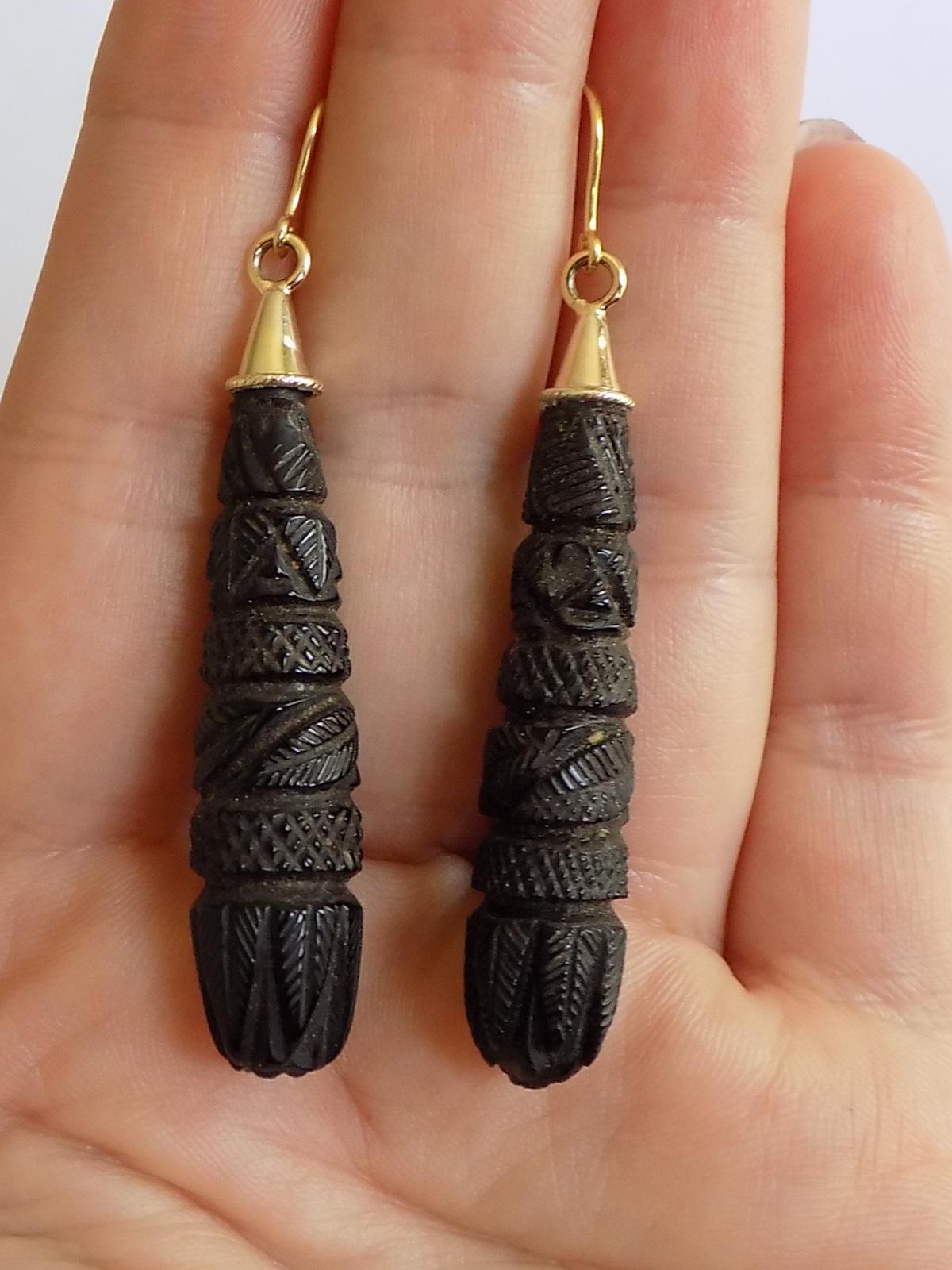 victorian jet earrings