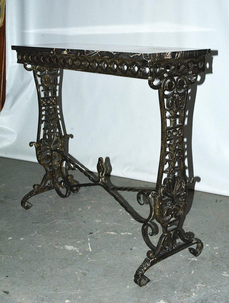 Victorian Cast and Wrought Iron Console Table at 1stDibs