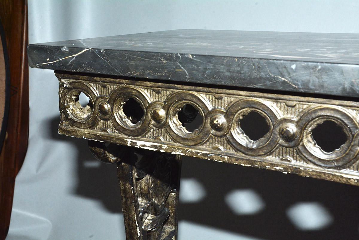 Victorian Cast and Wrought Iron Console Table In Good Condition In Sheffield, MA