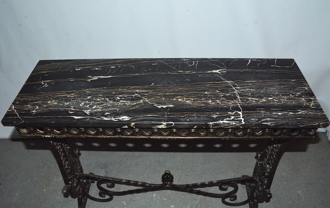 Victorian Cast and Wrought Iron Console Table 1