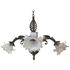 Victorian Cast Antiques Brass Chandelier