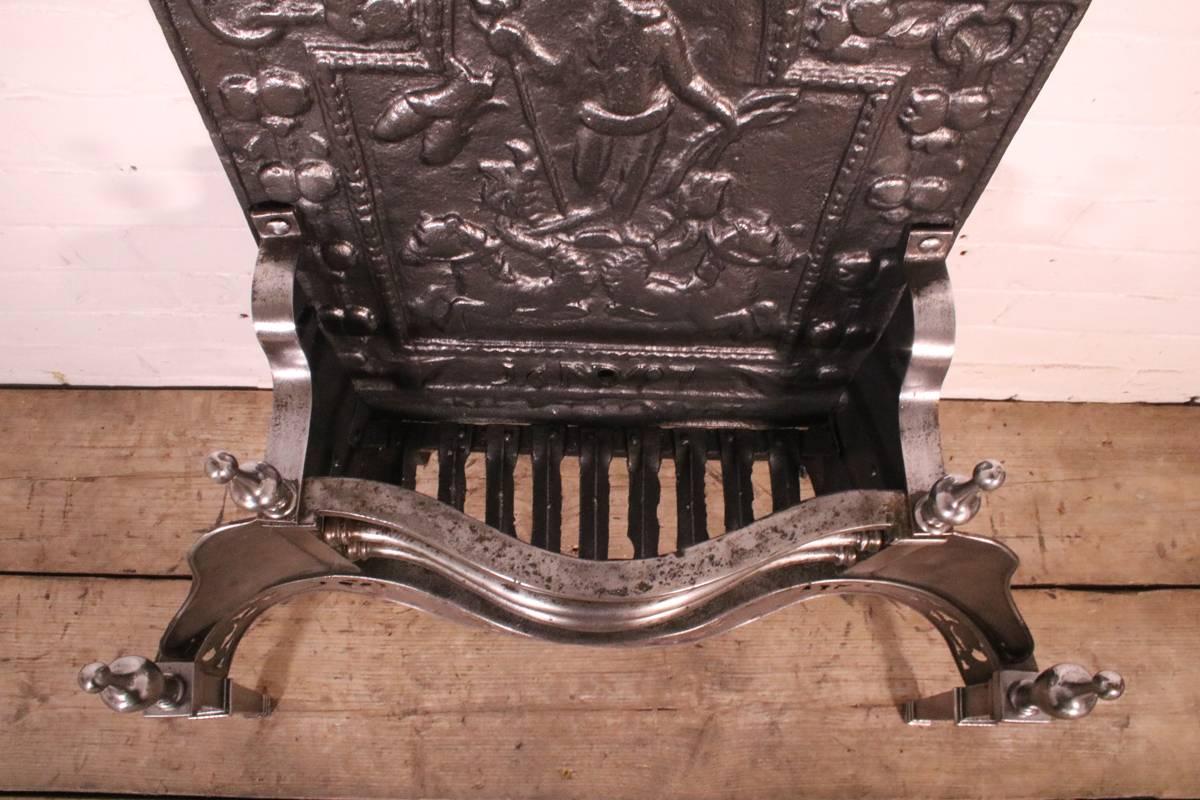 Victorian Cast Iron and Steel Fire Grate by Thomas Elsley, London 3