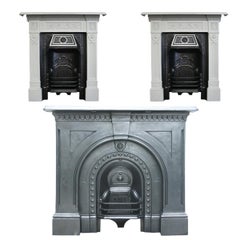 Antique Victorian Cast Iron Arched Fireplace Plus A Pair Of Original Scotia Fireplaces