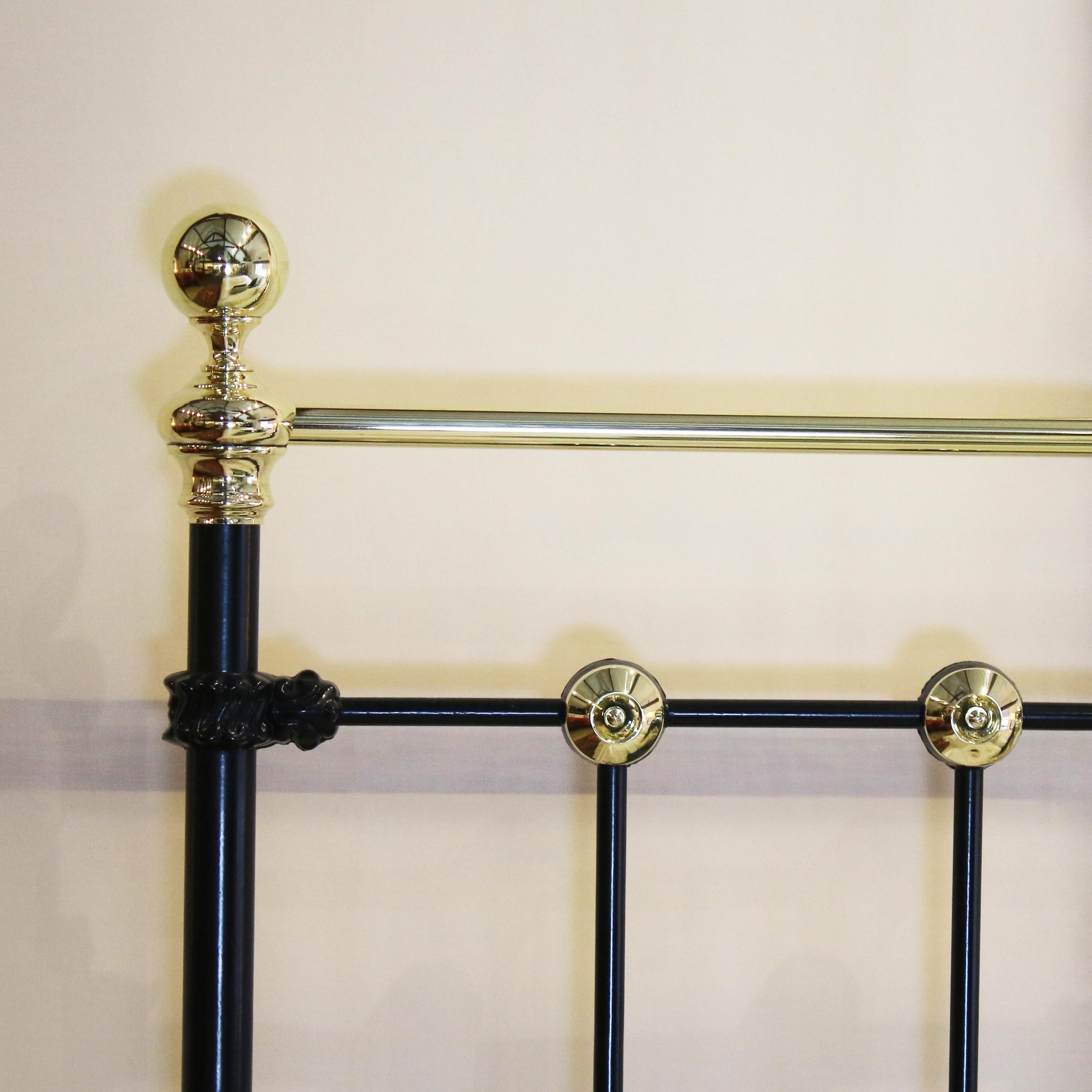 Brass Victorian Cast Iron Bed in Black - MK166