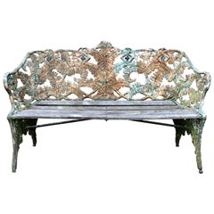 Victorian Cast Iron Bench Seat Coalbrookdale Fern and Berry Pattern