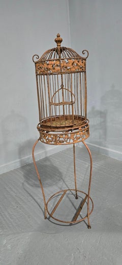 Victorian Cast Iron Birdcage on  Stand
