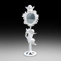 Victorian Cast Iron Cherub Mirror