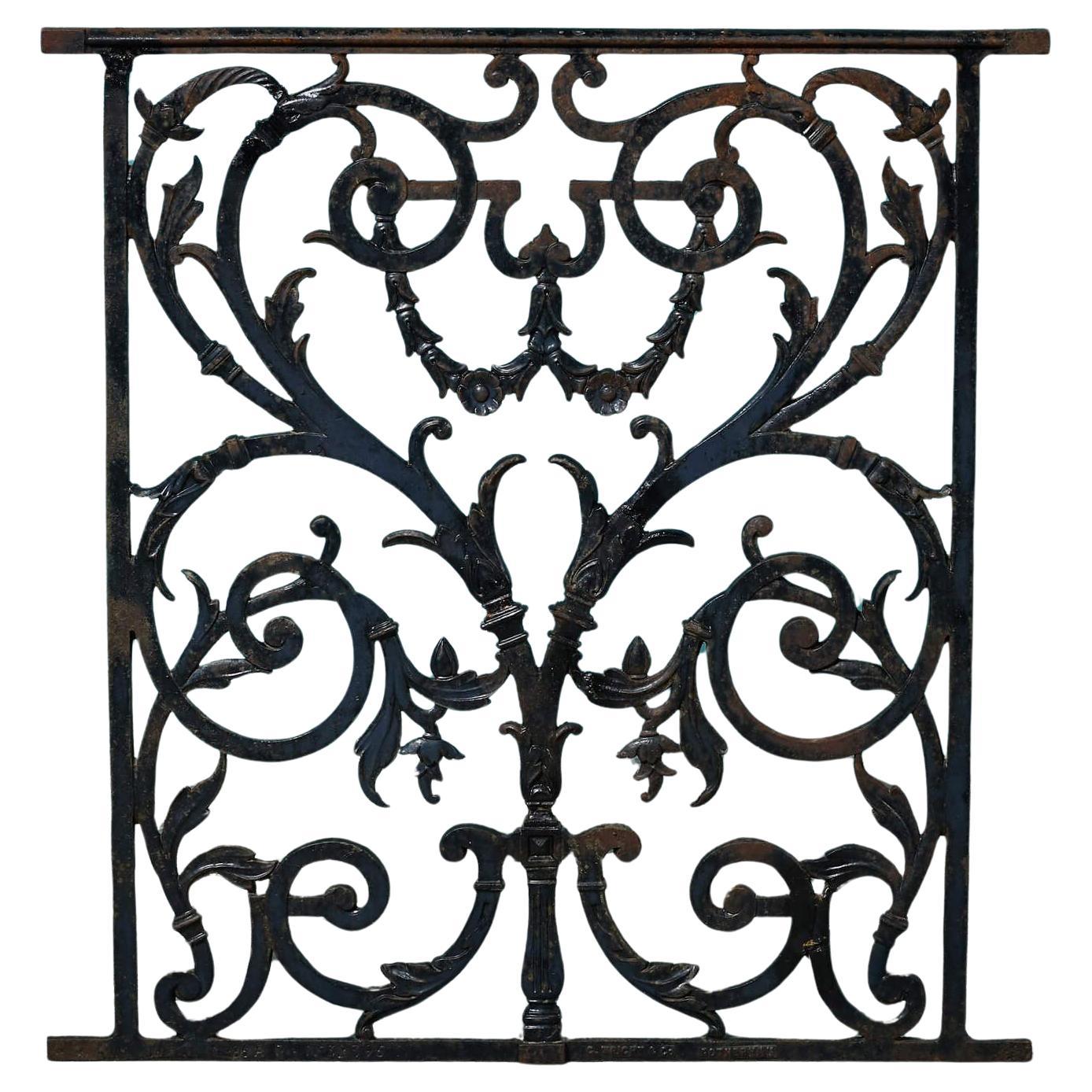 Victorian Cast Iron Decorative Railing Panel