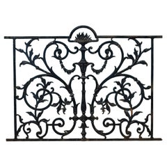 Victorian Cast Iron Decorative Railing Panel Antique Victorian Cast Iron Decorative Railing Panel