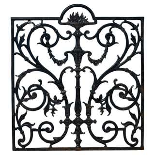 Decorative Antique English Cast Iron Railing Panel For Sale at 1stDibs