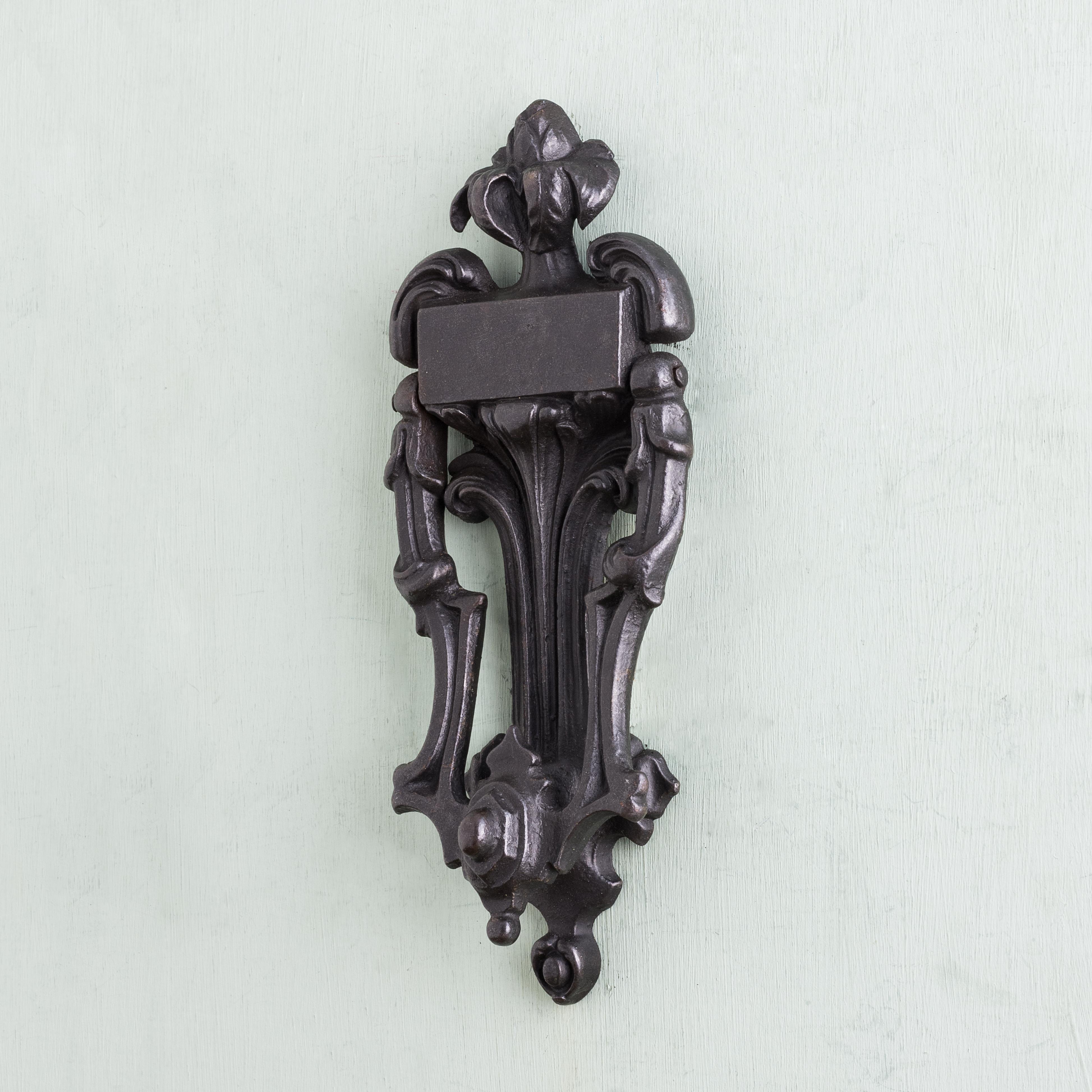 A Victorian cast iron door knocker, made by (and stamped) Archibald Kenrick & Sons, circa 1880, sold with screws and in good working order.