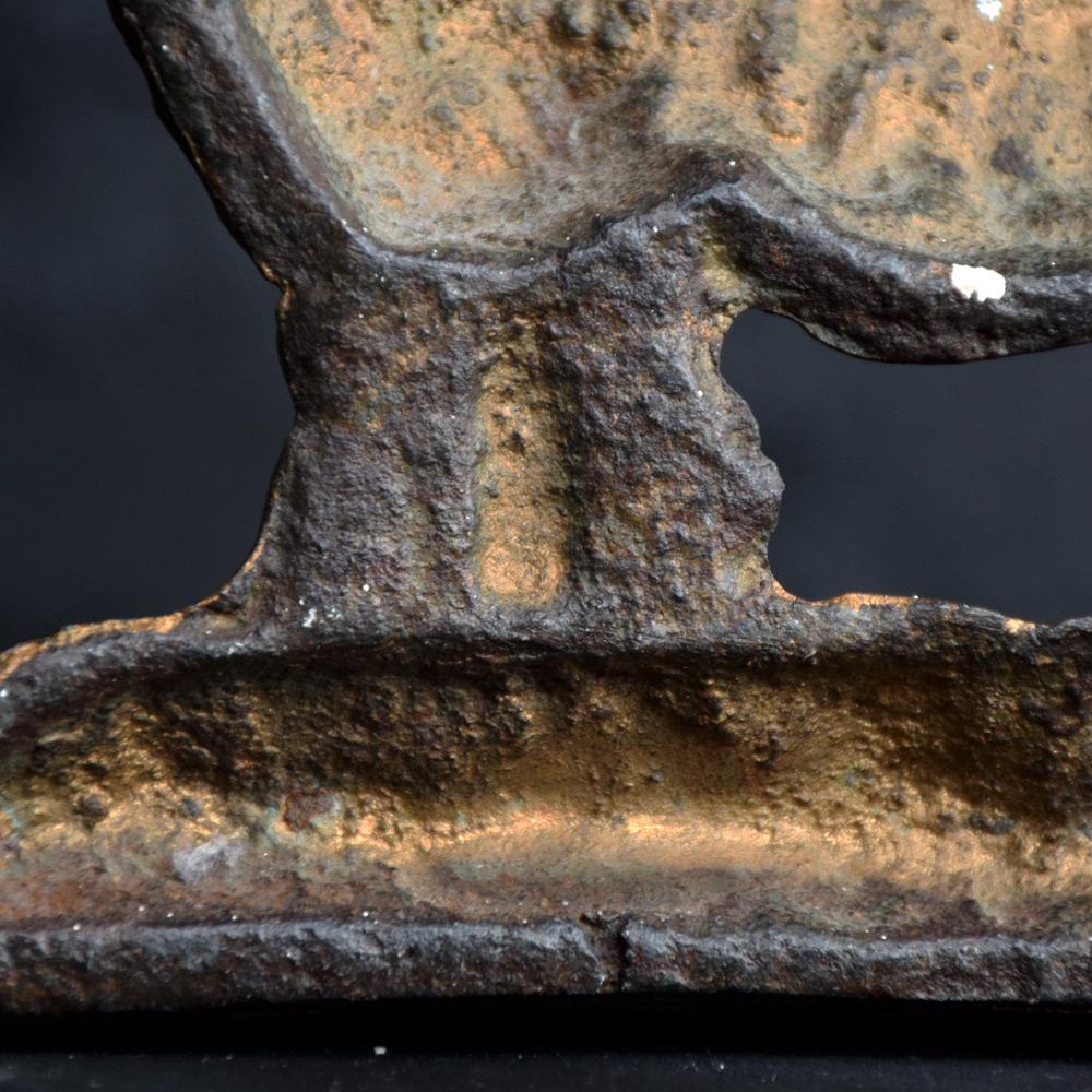 Victorian Cast Iron Door Stop in the Form of a Golden Fleeced Ram Figure 3