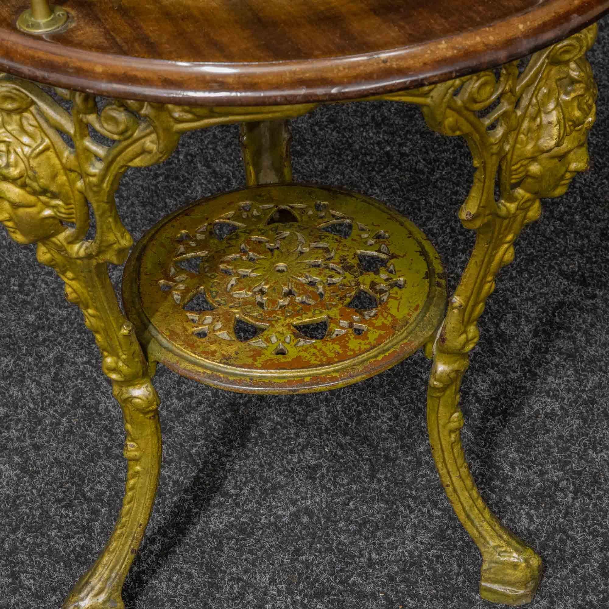 And a rare survivor, circa 1890. To have the original figured mahogany top with a super patina and a wonderful brass 'catch' gallery. This table would normally be found in a public house, but there is no way that this table has seen any heavy amount